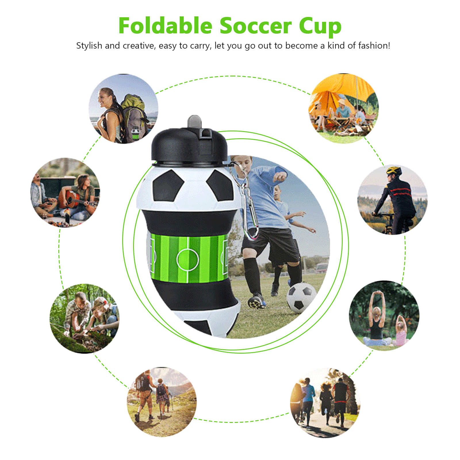 550ml Foldable Football Water  - Sports Equipment Types recension och pris
