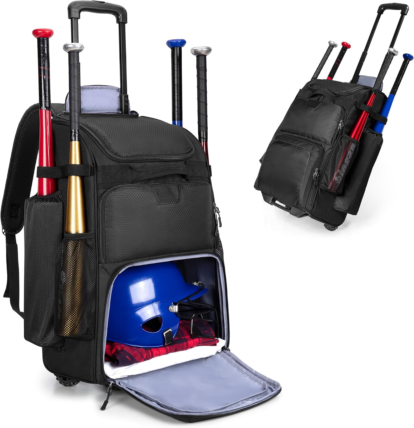 Rolling Baseball Backpack With - Sports Equipment Bat recension och pris